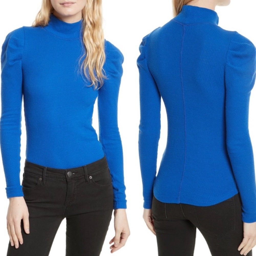 Free People Royal Blue Tattooed Heart Top